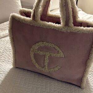 Telfar Blush Shearling Tote Bag